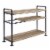 Ley 48 Inch 3 Tier Industrial Style Bookshelf, Metal, Brown, Black- Saltoro Sherpi Perspective: back
