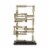 Jodie 23 Inch Metal Modern Accent Decor, Stacked Squares, Block Base, Gold- Saltoro Sherpi Perspective: back