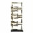 Jodie 27 Inch Metal Modern Accent Decor, Stacked Squares, Block Base, Gold- Saltoro Sherpi Perspective: back