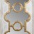 58 Inch Decorative Accent Mirror, Gold Ornate Trim over White Fir Wood- Saltoro Sherpi Perspective: back