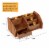 5 Compartment Bamboo Desk Organizer - Wooden Office Supply Storage Accessory with Drawers and Perspective: back
