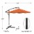 Pure Garden Patio Umbrella Cantilever 10 Ft Terracotta Easy Crank Outdoor Shade Perspective: back