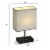 17 in. Grey Table Lamp with USB Port and Charging Dock Perspective: back