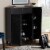 Baxton Studio Coolidge Wood 11-Shelf and Drawer Shoe Cabinet in Dark Gray Perspective: back