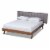 Baxton Studio Brita Queen Size Grey Upholstered Walnut Finished Bed Perspective: back
