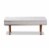 Baxton Studio Arne Grayish Beige Upholstered Brown Finished Bench Perspective: back