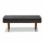 Baxton Studio Arne Mid-Century Modern Dark Grey Fabric Upholstered Walnut Finished Bench Perspective: back