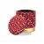 Serra Glam and Luxe Red Quatrefoil Velvet Fabric Upholstered Gold Finished Metal Storage Perspective: back