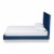 Serrano Glam and Luxe Navy Blue Velvet Fabric and Gold Metal Full Size Platform Bed Perspective: back