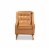 Baxton Studio Daley Tan Faux Leather Walnut Brown Finished Wood Lounge Armchair Perspective: back