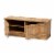 Oswald Modern and Contemporary Farmhouse Natural Oak Brown Finished Wood 2-Door Storage Bench Perspective: back