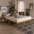 Winston Mid-Century Modern Walnut Brown Finished Wood Full Size Platform Bed frame Perspective: back