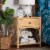 Baxton Studio Camara Modern Bohemian Natural Brown Rattan 1-Drawer Nightstand Perspective: back