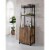 Furniture of America Bimme Rustic Metal 4-Shelf Wine Cabinet in Oak and Black Perspective: back