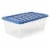 Gracious Living 6 Quart Clear Plastic Storage Bin Container + Blue Lid (12 Pack) Perspective: back