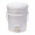 Little Giant BKT5 Plastic Honey Bucket w/ Gate for Beekeeping, 5 Gallon (6 Pack) Perspective: back