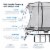 Springfree Outdoor Square 13 Foot Trampoline, Enclosure, Hoop Game, and Ladder Perspective: back