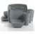 Gibson Home 16 Piece Modern Square Melamine Dinnerware Plate Set Grey (2 Pack) Perspective: back