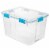 Sterilite 80-Qt Clear Plastic Stackable Storage Bin w/ Gasket Latch Lid, 16 Pack Perspective: back