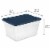 Sterilite Stackable 56 Quart Storage Tote, Clear with Marine Blue Lid (24 Pack) Perspective: back