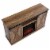 Edyo Living Electric Fireplace TV Stand Table with Sliding Barn Door, Rustic Oak Perspective: back