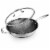 NutriChef Stainless Steel Nonstick Cooking Wok with Food Prep Mixing Bowl Set Perspective: back