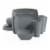 Gibson Home 16 Piece Square Dinnerware Set Plates, Bowls, & Cups, Grey (3 Pack) Perspective: back