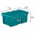 Sterilite 16 Gal Lockable Footlocker Toolbox Container w/ Wheels, Teal (4 Pack) Perspective: back
