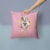 Eastern German Shepherd Pink Flowers Fabric Decorative Pillow Perspective: back
