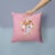 Jack Russell Terrier #1 Pink Flowers Fabric Decorative Pillow Perspective: back