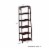 5 Shelf Ladder Bookshelf- Free Standing Wooden Tiered Bookcase Home Office Decor Perspective: back