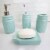 Home Basics 4 Piece Dolomite Mason Jar Bath Set, Mint Perspective: back