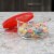 Home Basics Round 16 oz. Borosilicate Glass Food Storage Container with Red Lid Perspective: back