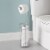 Home Basics Unity Free-Standing Dispensing Toilet Paper Holder, Silver Perspective: back