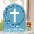 Big Dot of Happiness Blue Elegant Cross Congratulations Greeting Card Shaped Jumborific Card Perspective: back