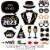 Big Dot of Happiness Hello New Year - 2023 NYE Party Photo Booth Props Kit - 20 Count Perspective: back