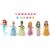 Disney Princess 6 Posable Small Dolls with Sparkling Clothing and 13 Tea Party Accessories Perspective: back