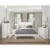 Lexicon Seabright Traditional Wood and Faux Leather Eastern King Bed in White Perspective: back