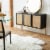 SAFAVIEH Zadie 2-Shelf Rattan Sideboard Black / Natural Perspective: back