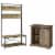 Home Square 2 Piece Set with 32  TV Stand and 72  Hall Tree in Rustic Oak Perspective: back