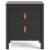 Pemberly Row Contemporary 2 Drawer Nightstand in Black Matte Perspective: back