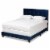Bowery Hill Navy Blue Upholstered Queen Size Panel Bed Perspective: back