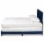 Bowery Hill Modern Navy Blue Upholstered Queen Size Panel Bed Perspective: back