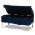 Bowery Hill Navy Blue Velvet Gold Button Tufted Storage Ottoman Perspective: back