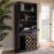 Bowery Hill Mid-Century Wood Wine Cabinet in Dark Grey and Oak Perspective: back
