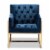 Bowery Hill Navy Velvet Upholstered Gold Finished Lounge Chair Perspective: back