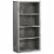 Home Square 4 Adjustable Shelves Wood Bookcase Set in Gray (Set of 2) Perspective: back