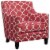 Home Square 2 Piece Clover Print Fabric Accent Arm Chair Set in Red Perspective: back