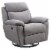 Home Square 2 Piece Glider and Swivel Power Recliner Set in Light Gray Perspective: back