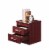 Home Square Contemporary 2 Drawer Wooden Nightstand Set in Mahogany (Set of 2) Perspective: back